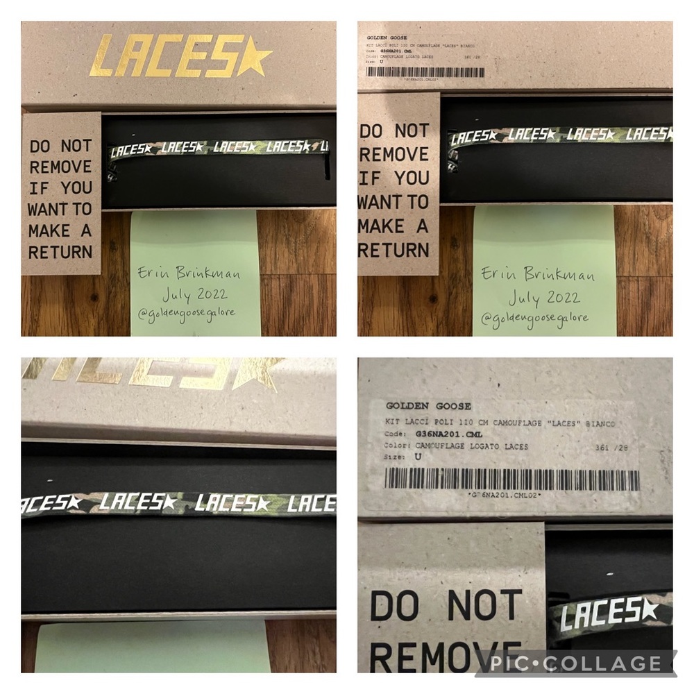 Brand New Golden Goose Camo Logo Laces ~ 110 cm